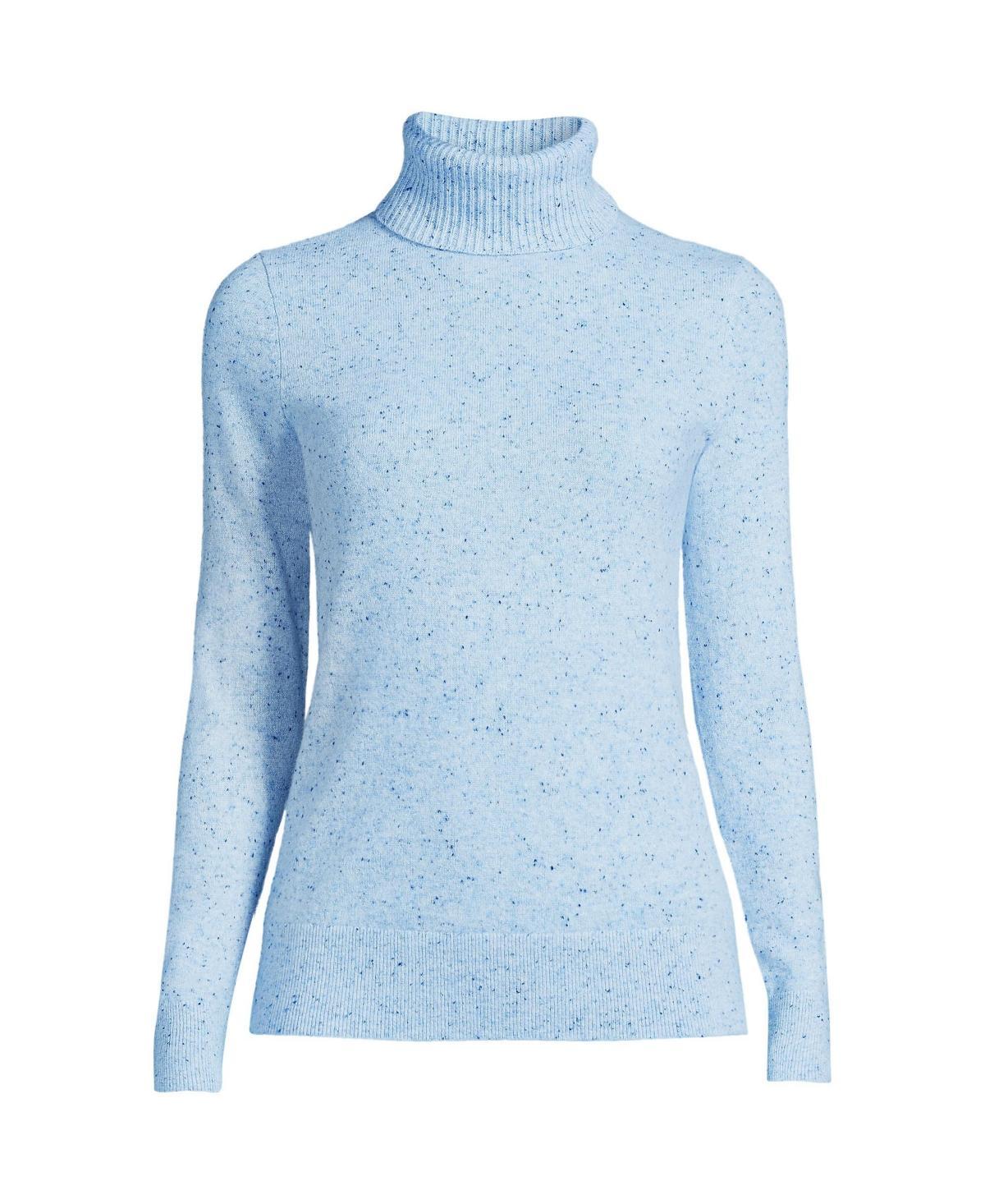 Petite Lands' End Cashmere Turtleneck Sweater, Women's, Size: Large Petite, Fresh Ivory Rainbow Product Image