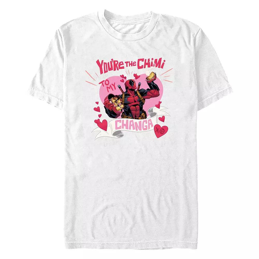 Men's Marvel Deadpool You're The Chimi To My Changa Graphic Tee, Size: Small, White Product Image
