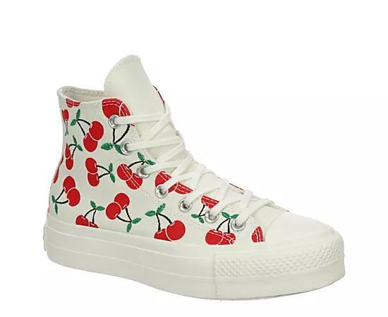 Womens Converse Chuck Taylor All Star Lift High-Top Sneaker - Egret / Cherries Product Image