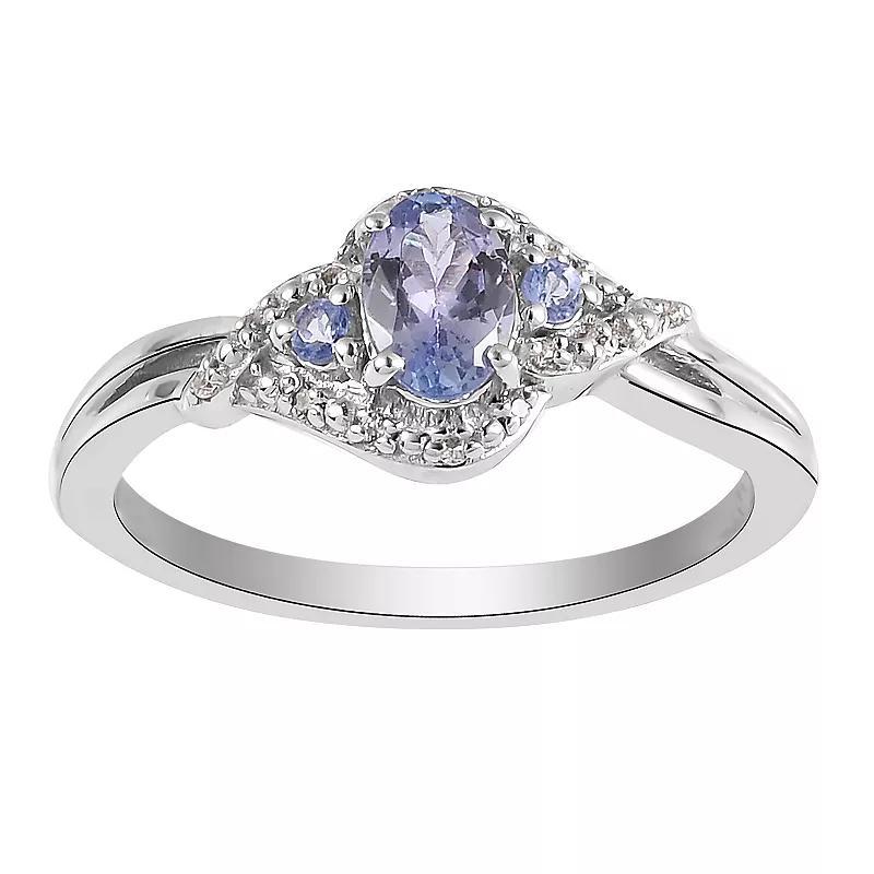 Sterling Silver Tanzanite & White Topaz Ring, Womens Product Image