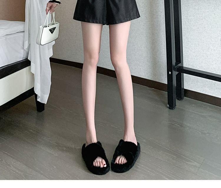 High Waist Faux Leather Shorts Product Image