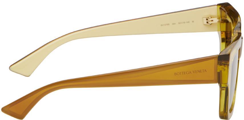 BOTTEGA VENETA Yellow Square Sunglasses In 004 Yellow Product Image