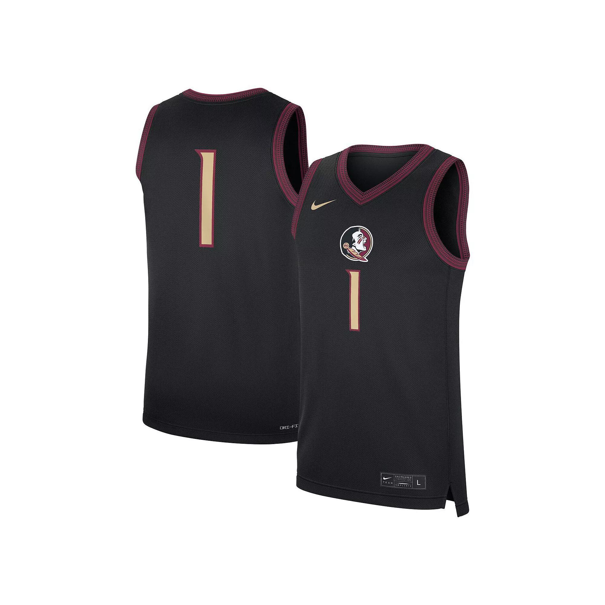 Men's Nike #1 Black Florida State Seminoles Alternate Replica Jersey, Size: 3XL Product Image