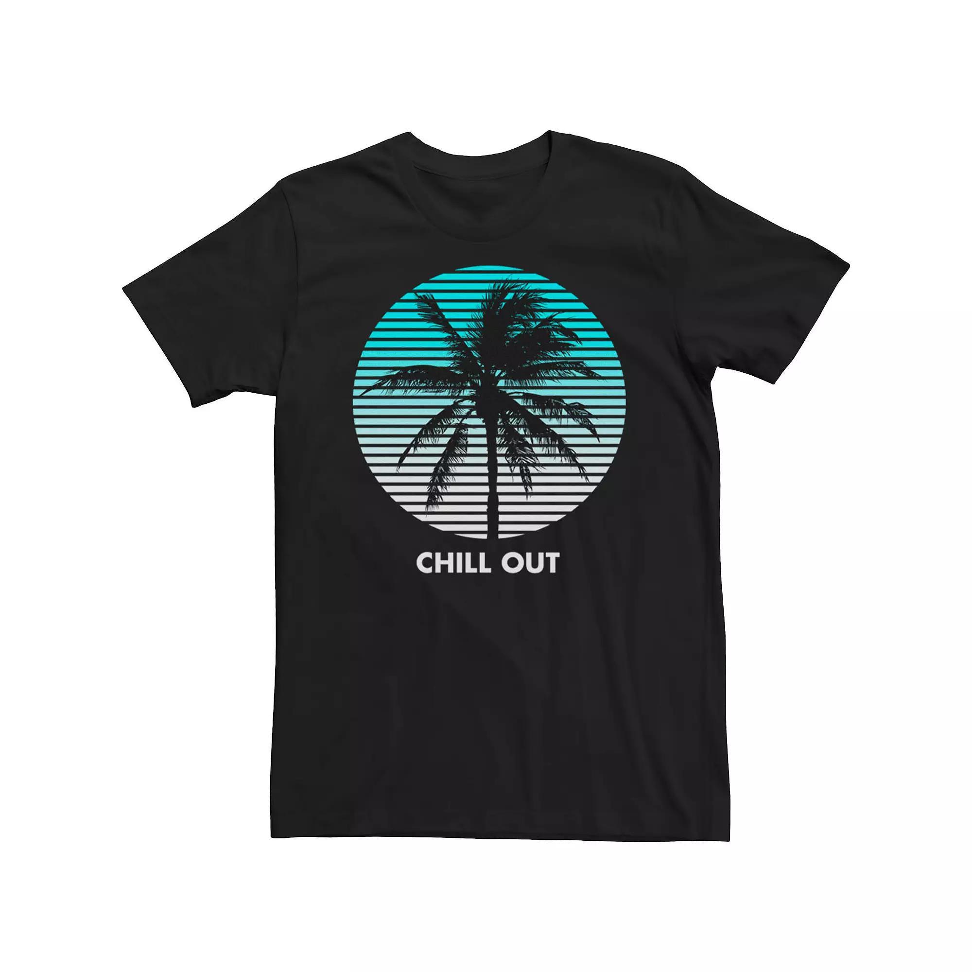 Big & Tall Chill Out Palm Tree Lines Tee, Mens Product Image