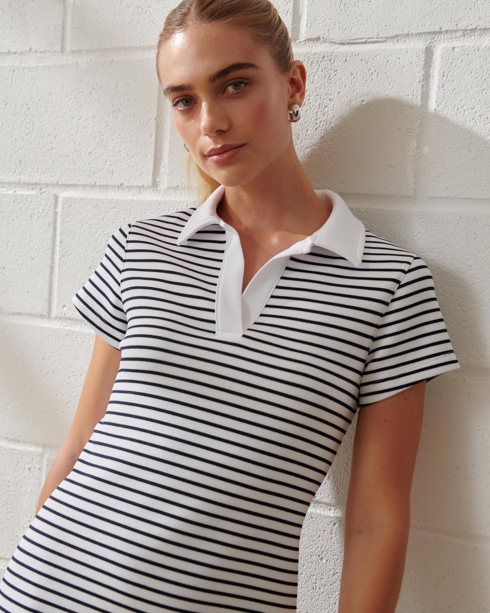 YPB neoKNIT Unlined Polo Mini Dress Product Image
