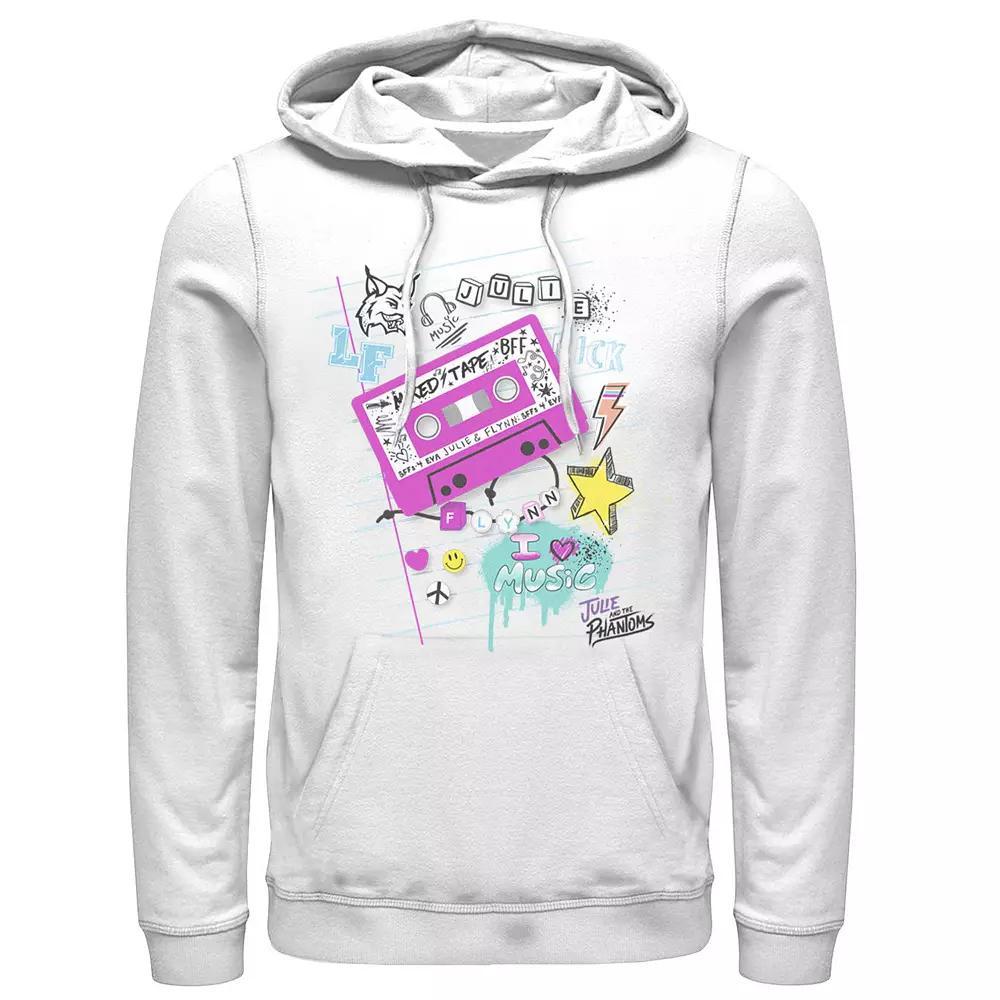 Men's Julie And The Phantoms Tape Deck Mashup Hoodie, Size: XXL, White Product Image