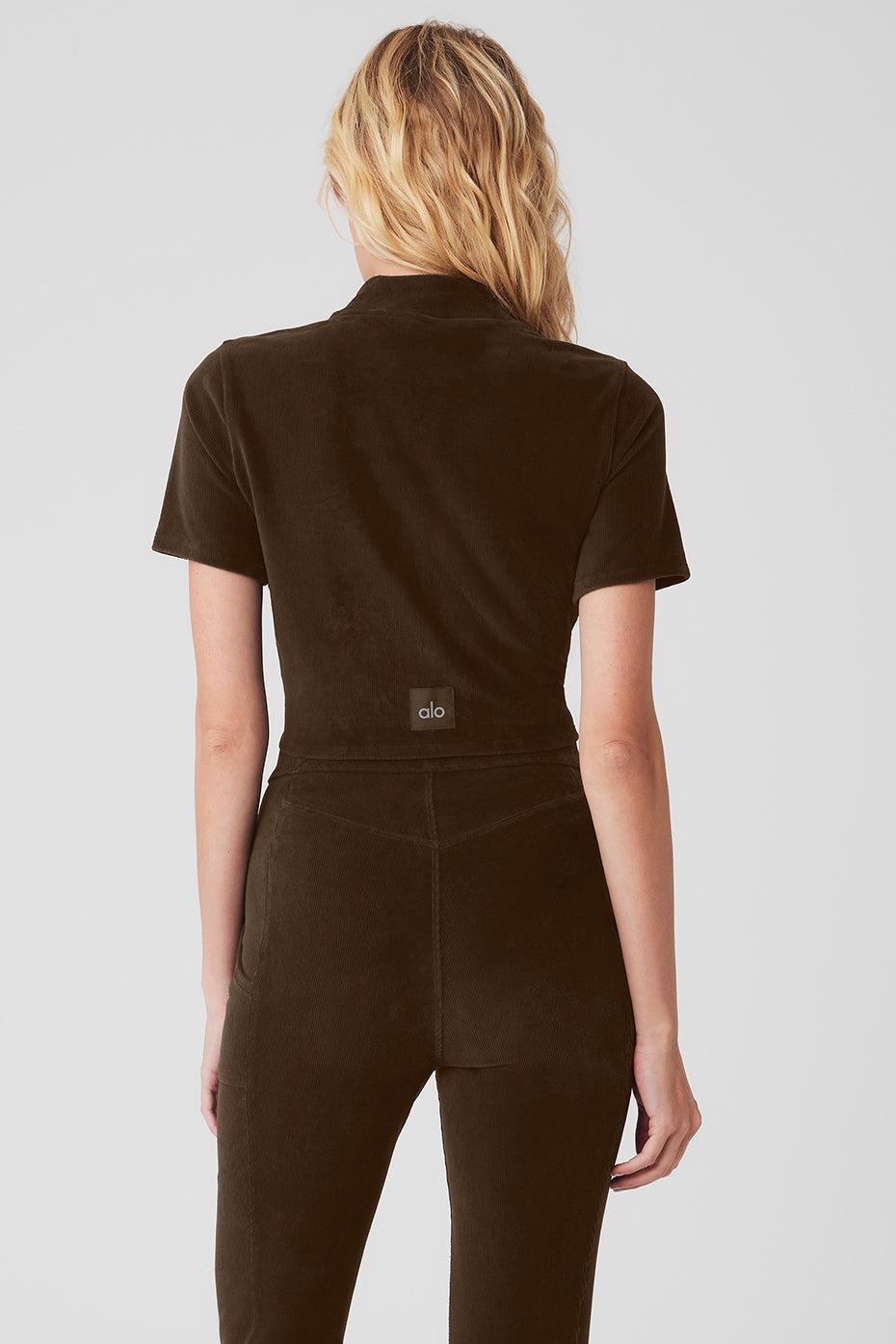 Micro Corduroy Winter Break Mock Neck - Espresso Product Image