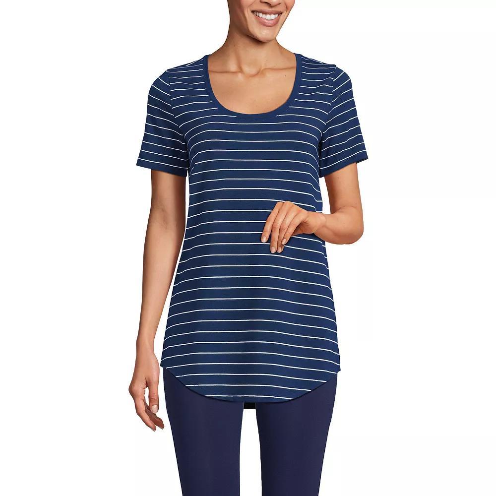 Petite Lands' End Short Sleeve Power Performance Tunic T-Shirt, Women's, Size: Medium Petite, Soft  Blue Product Image