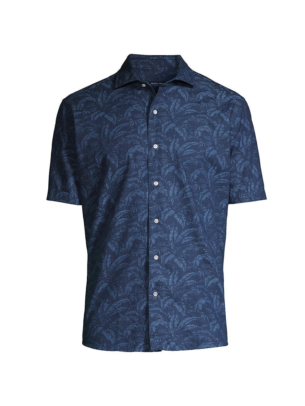 Men's Marius Cotton Tropical-Print Short-Sleeve Shirt Product Image