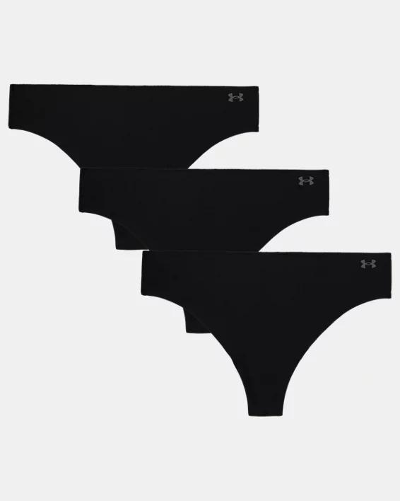 UA Pure Stretch Womens 3-Pack No Show Thong Product Image