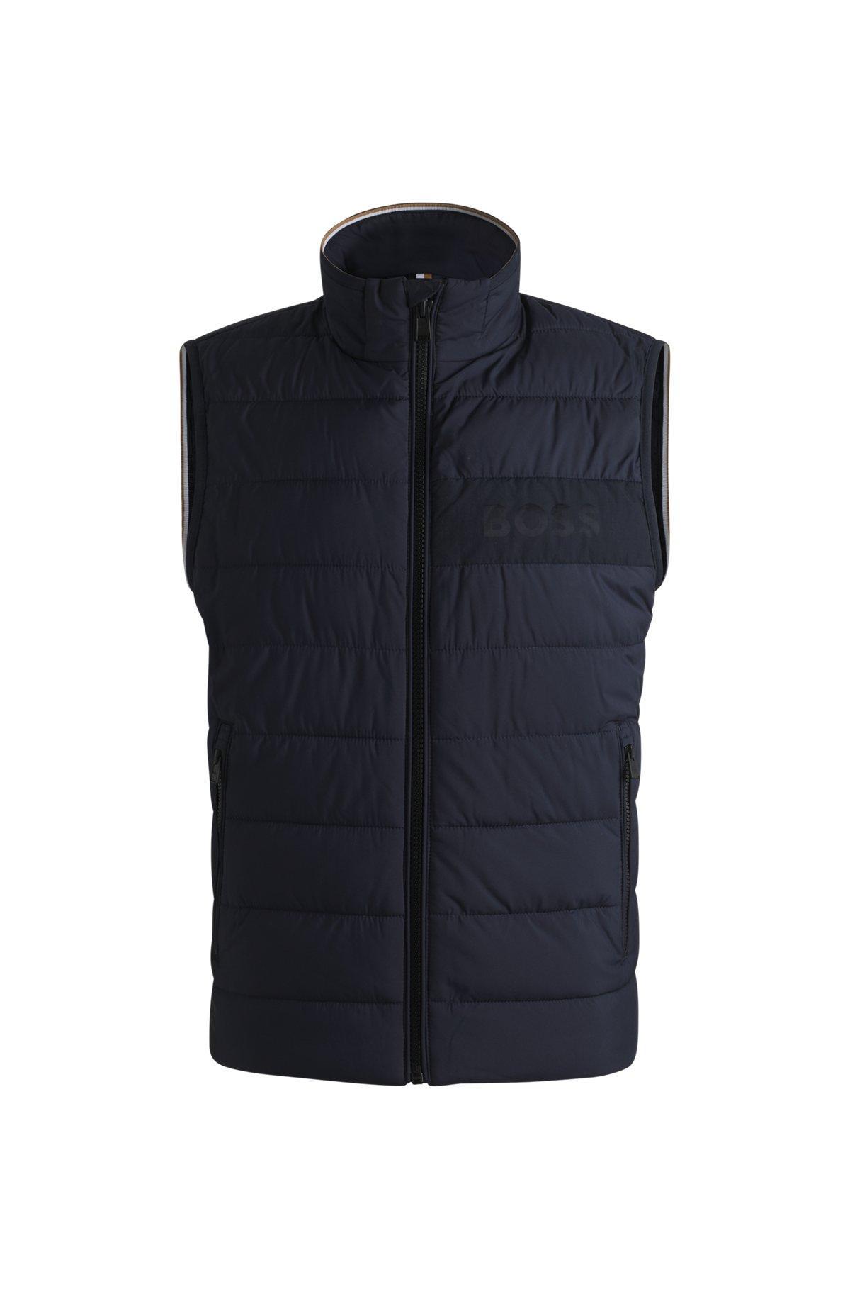 Regular-fit water-repellent gilet with tonal logo Product Image