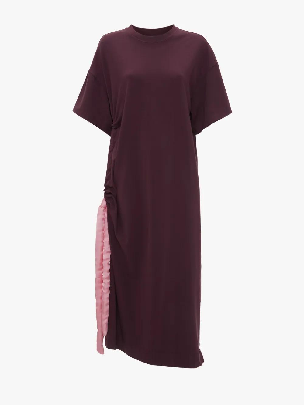SATIN T-SHIRT DRESS in purple | JW Anderson US  Product Image