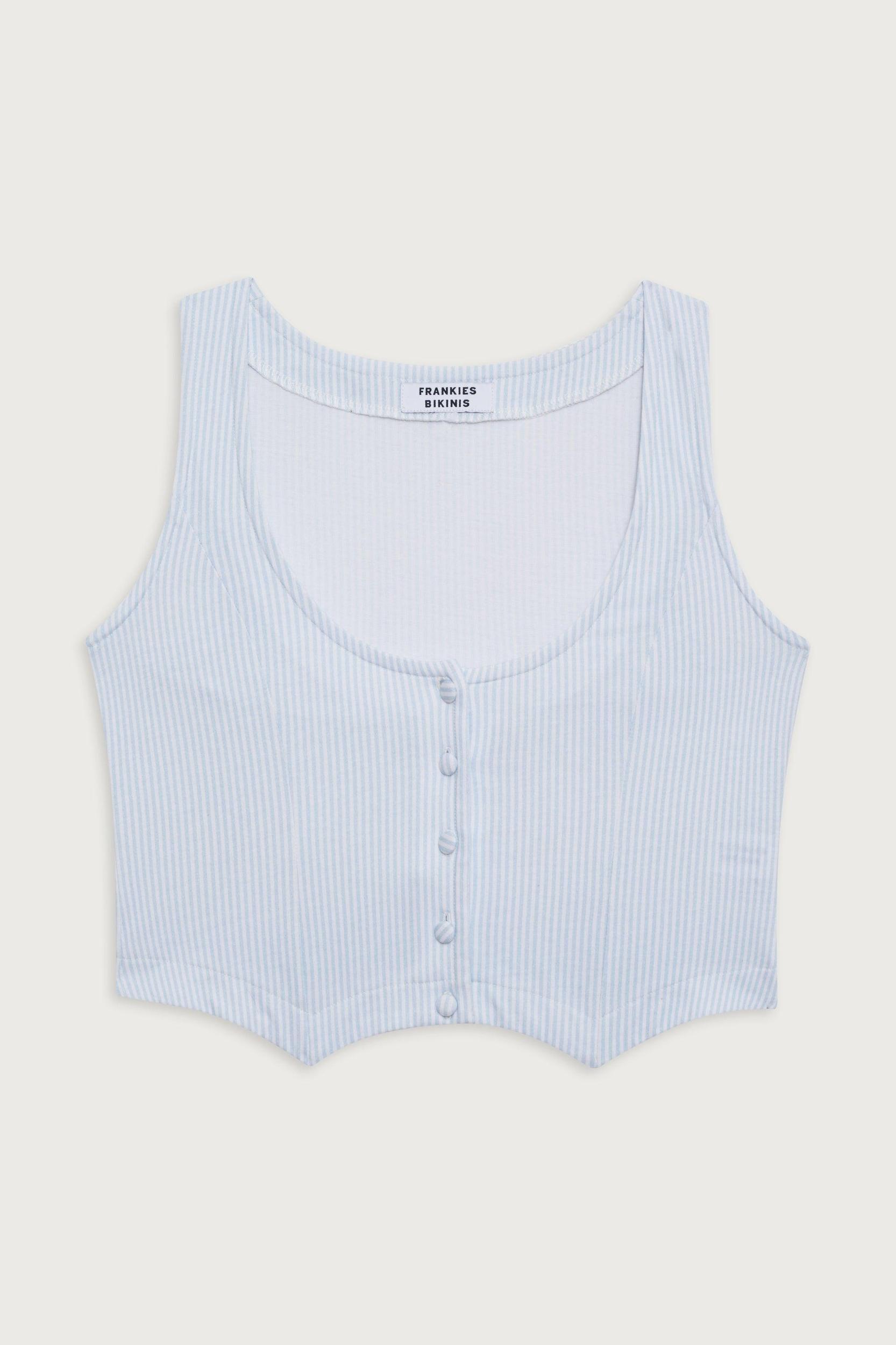 Nantucket Striped Cotton Vest - Sleepy Stripe Product Image