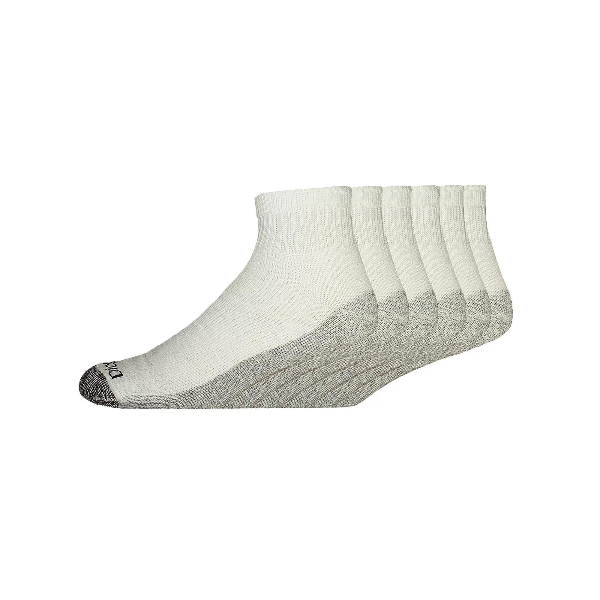 Dickies Mens 6pk Dri-Tech Quarter Socks - White 6-12: Cotton Blend, Midweight, Tagless, Machine Washable, Knit Construction Product Image