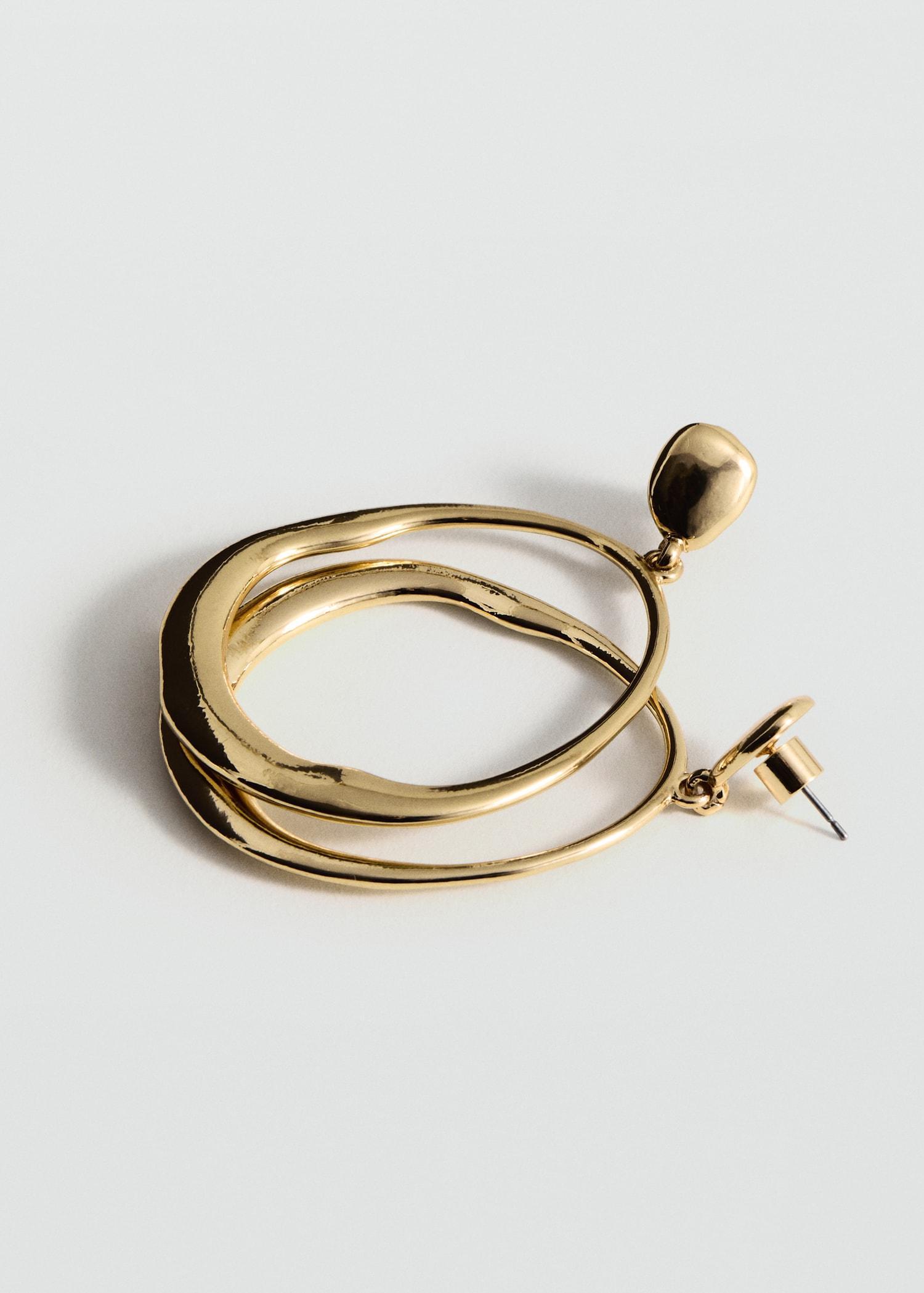 Hoop pendant earrings - Women | MANGO USA Product Image