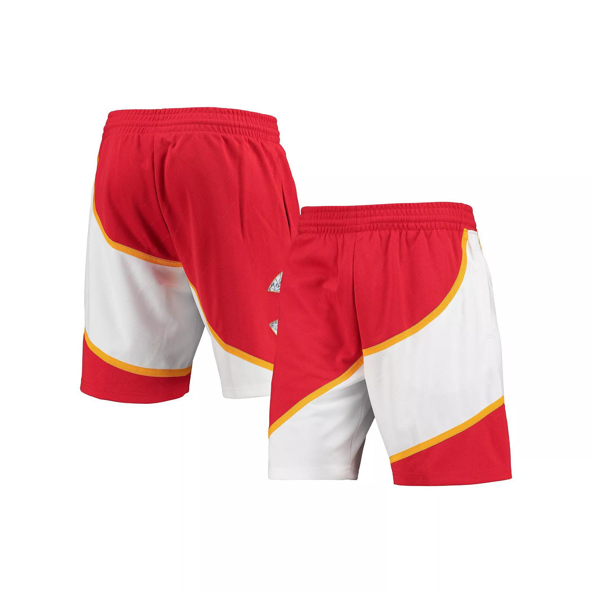 Men's Mitchell & Ness Red Atlanta Hawks 1986 Hardwood Classics 75th Anniversary Swingman Shorts, Size: 3XL Product Image