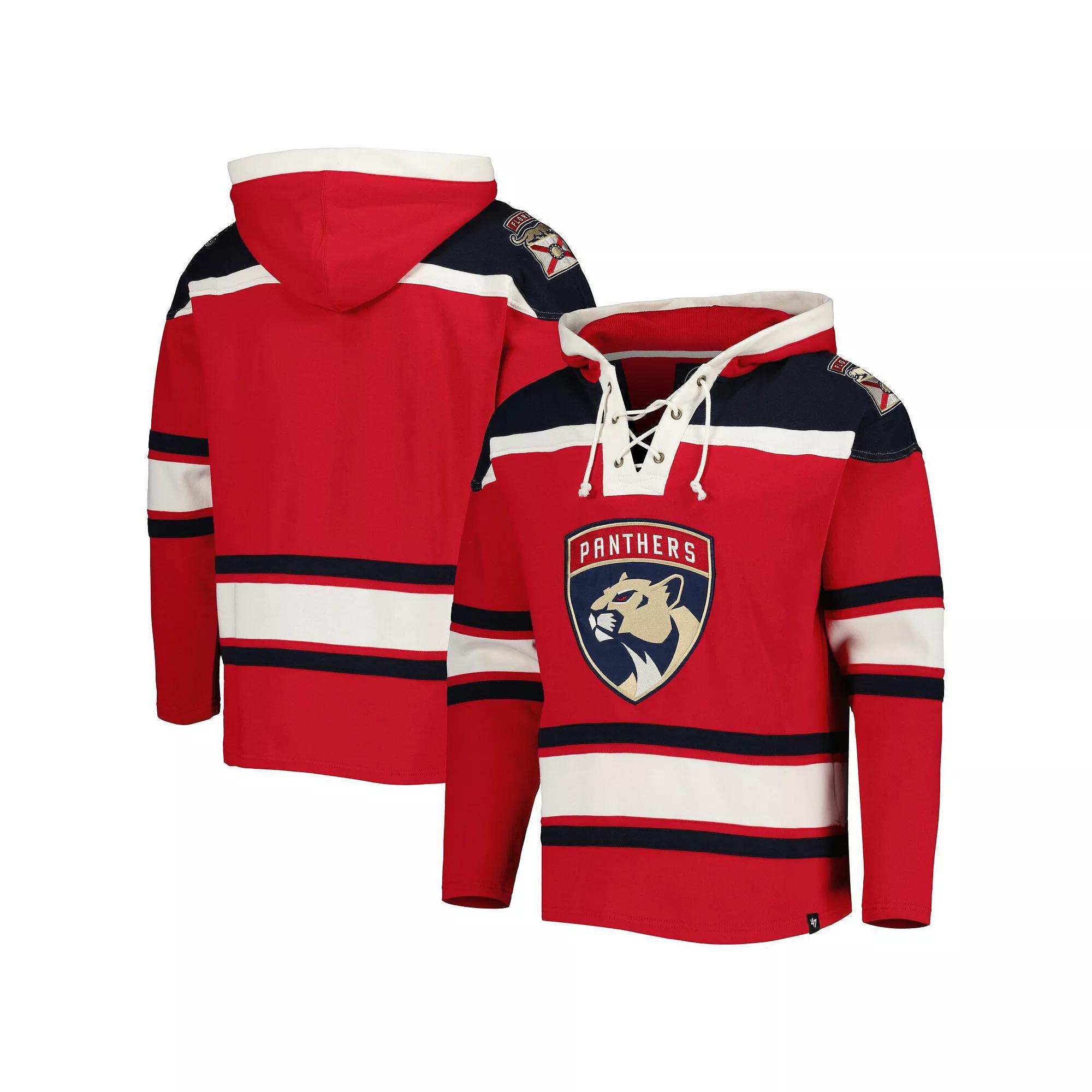 Men's '47 Red Florida Panthers Superior Lacer Pullover Hoodie, Size: 2XL, Pnt Red Product Image
