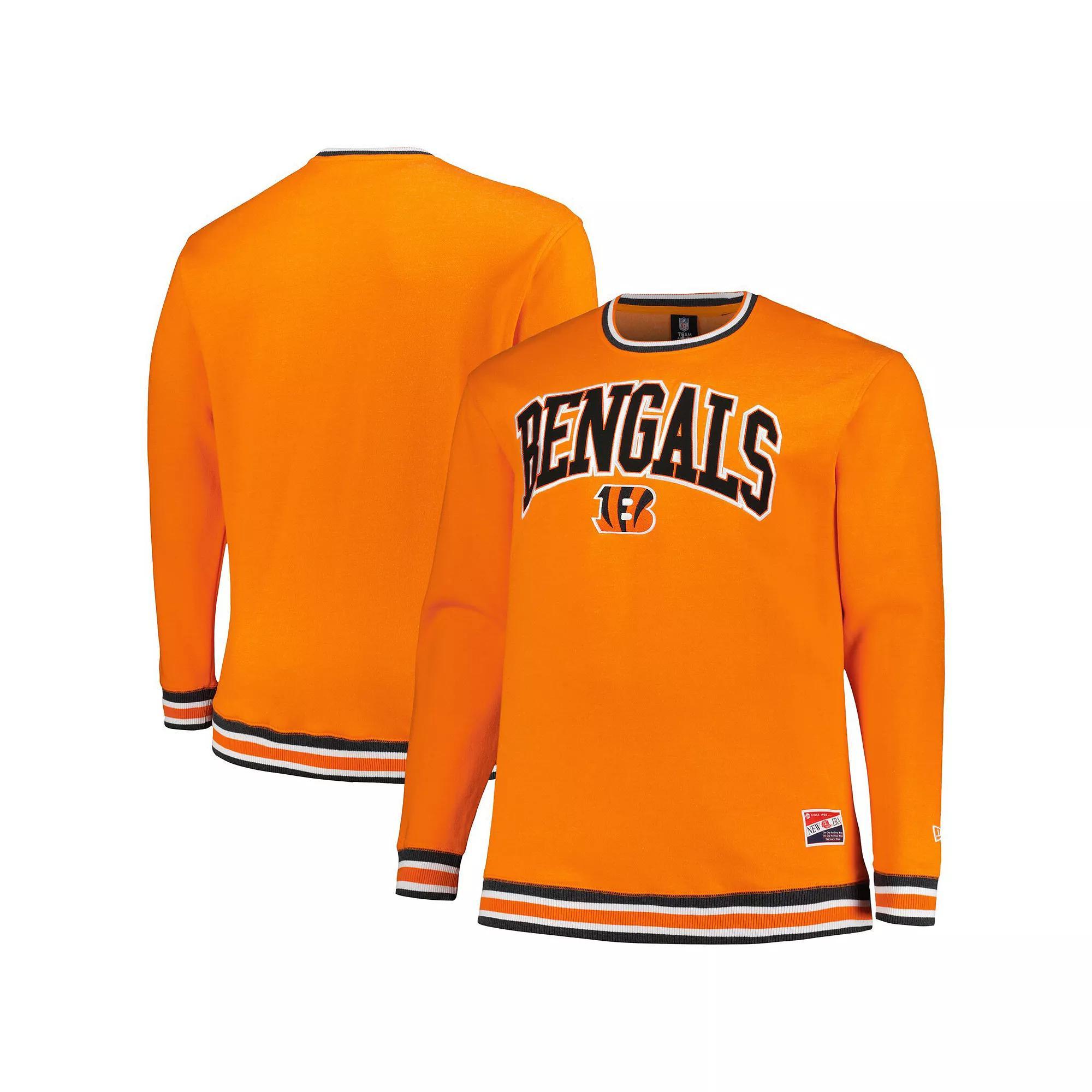 Men's New Era Orange Cincinnati Bengals Big & Tall Pullover Sweatshirt, Size: 4XLT Product Image