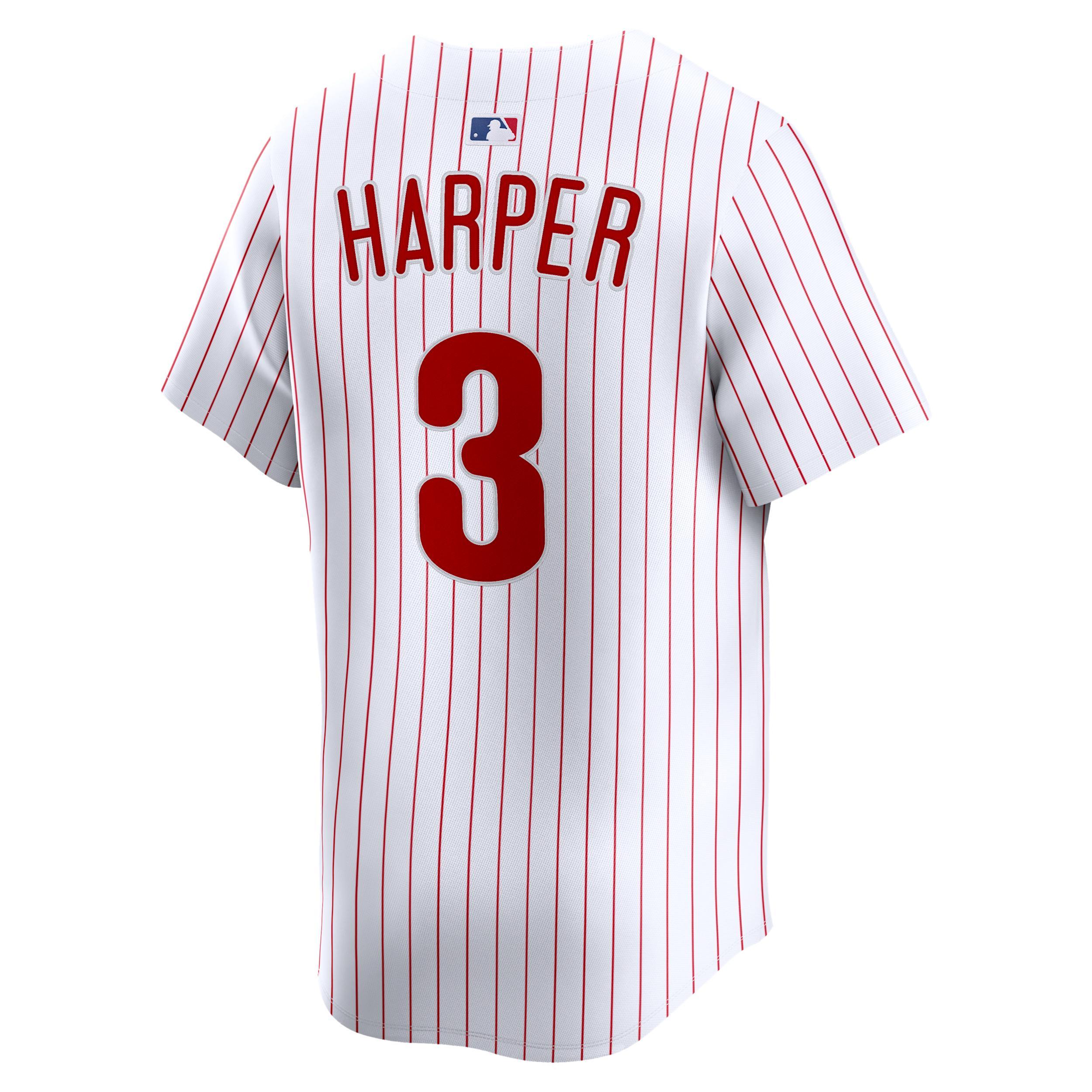 Men's Nike Bryce Harper White Philadelphia Phillies Home Limited Player Jersey, Size: Large Product Image