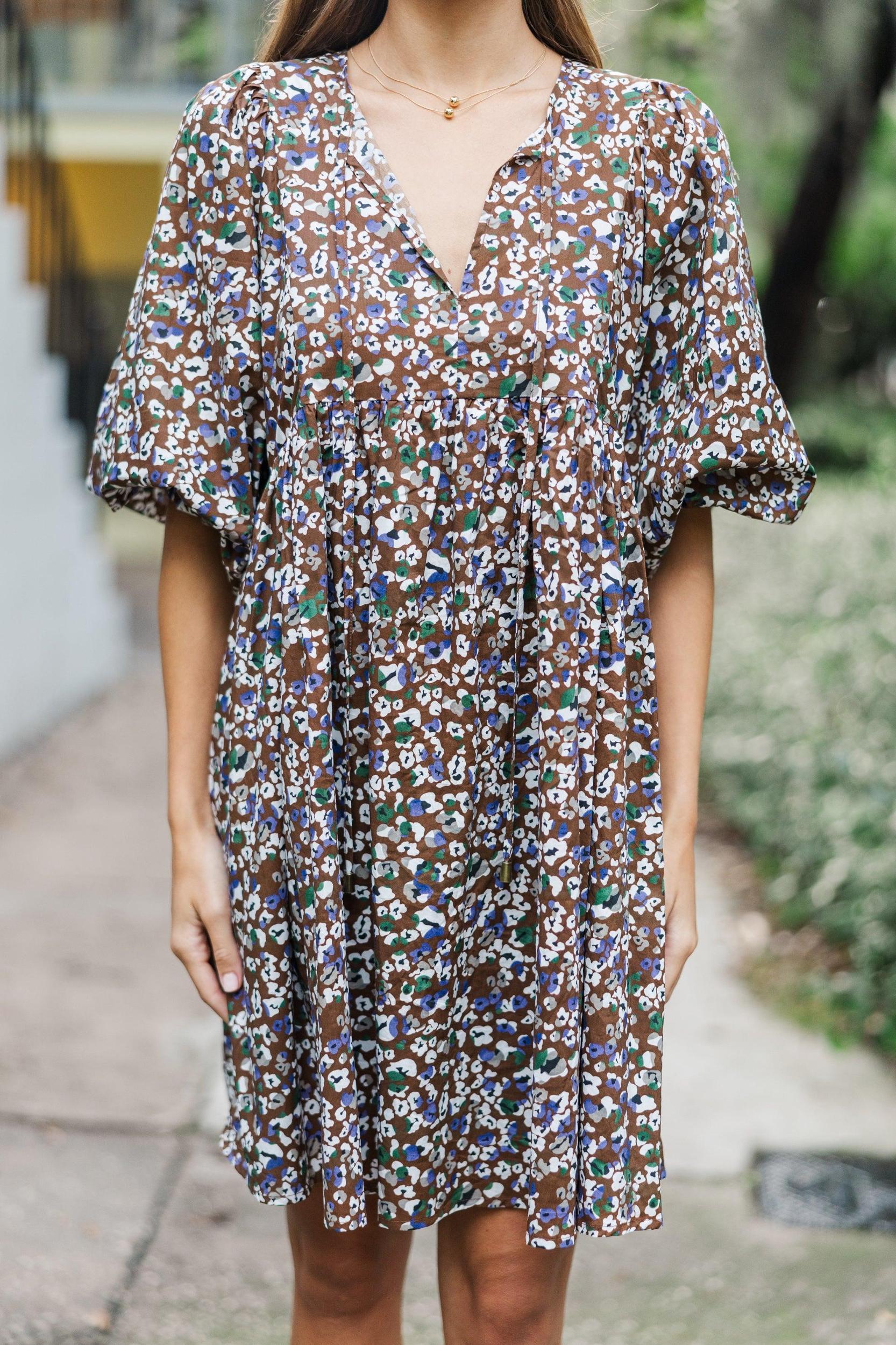 It's All True Brown Leopard Dress Female Product Image