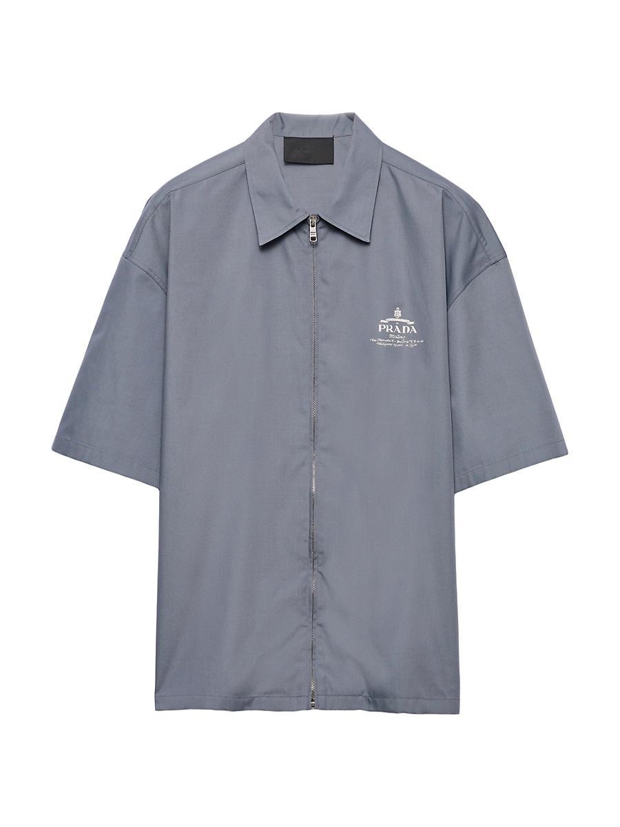 Mens Short-Sleeved Technical Cotton Shirt Product Image