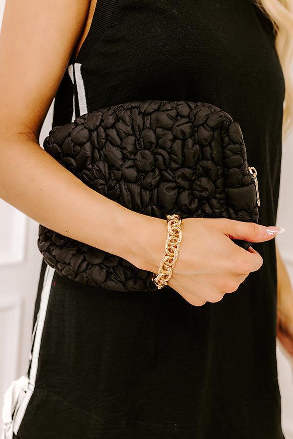 Flora Pop Puffer Cosmetic Bag in Black Product Image