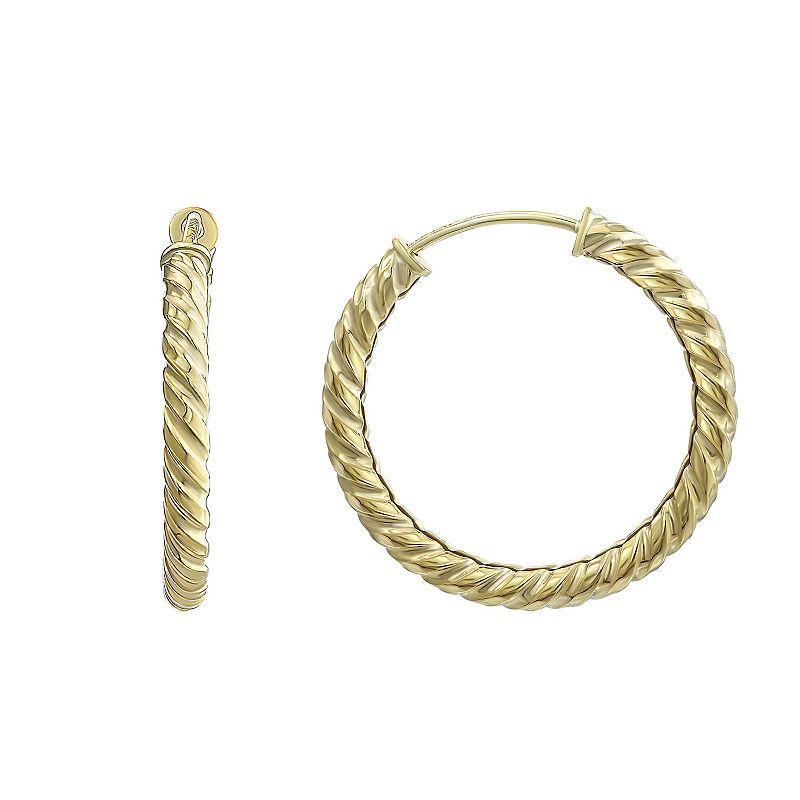 Taylor Grace 10k Gold Endless Rope Hoop Earrings, Womens Product Image