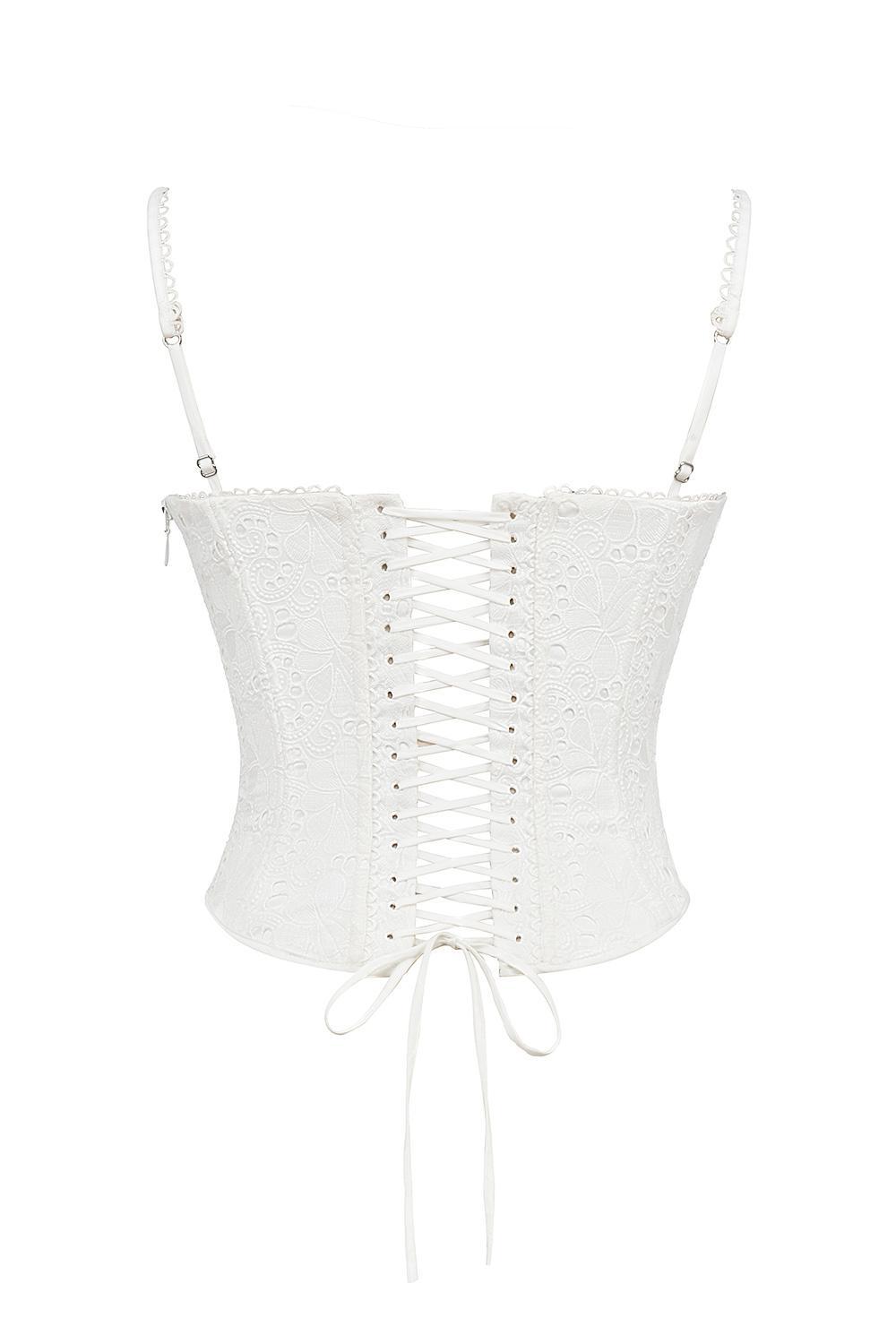 Lorina  white broderie anglais corset Product Image