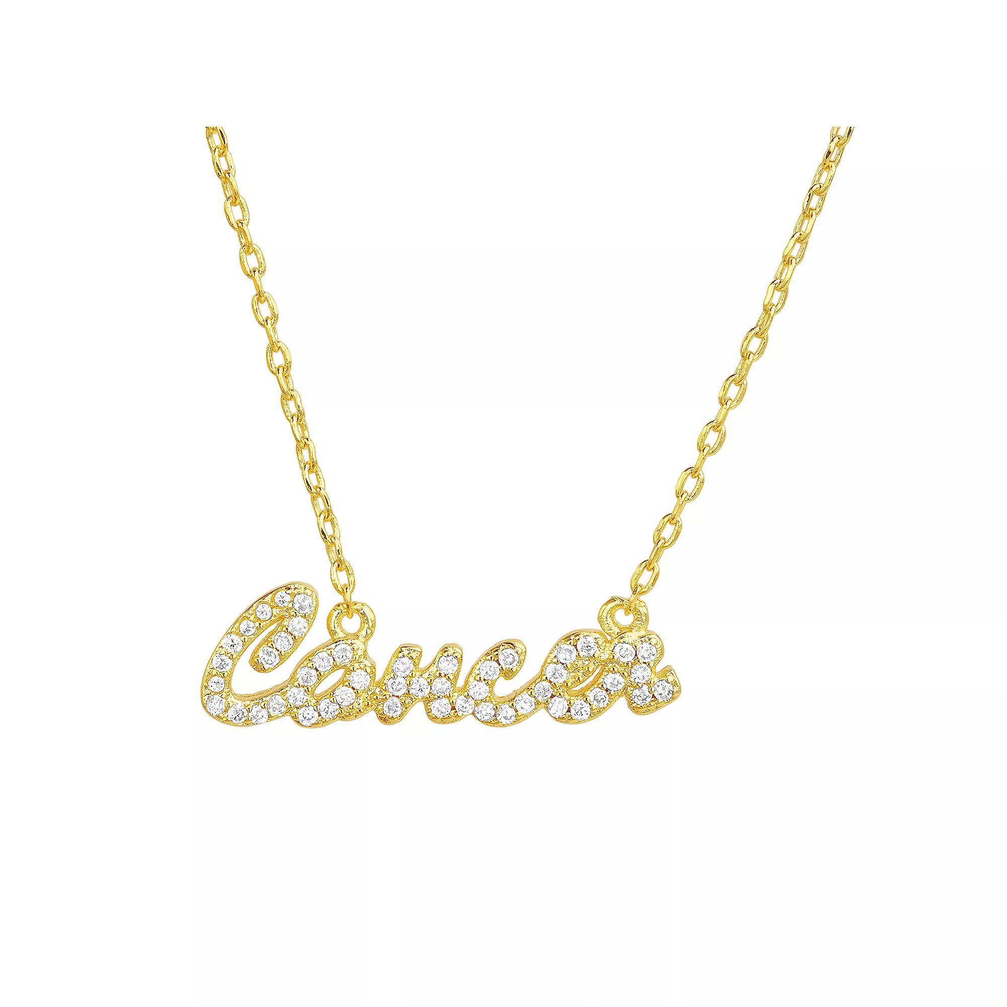 Paige Harper Sterling Silver Cubic Zirconia Zodiac Necklace, Women's, Size: 16-18" ADJ, Cancer Product Image