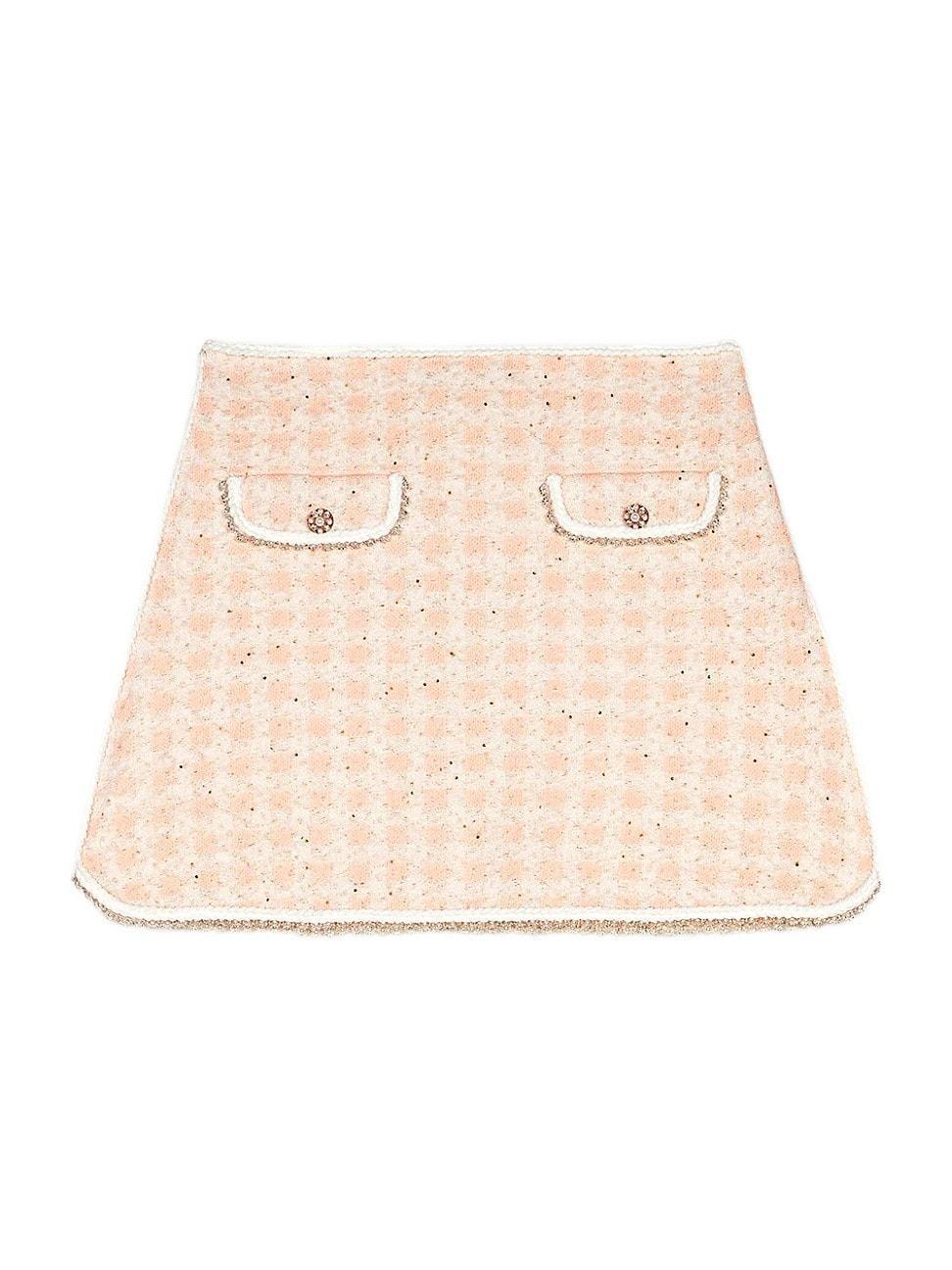 Womens Short Tweed-Effect Knit Skirt Product Image