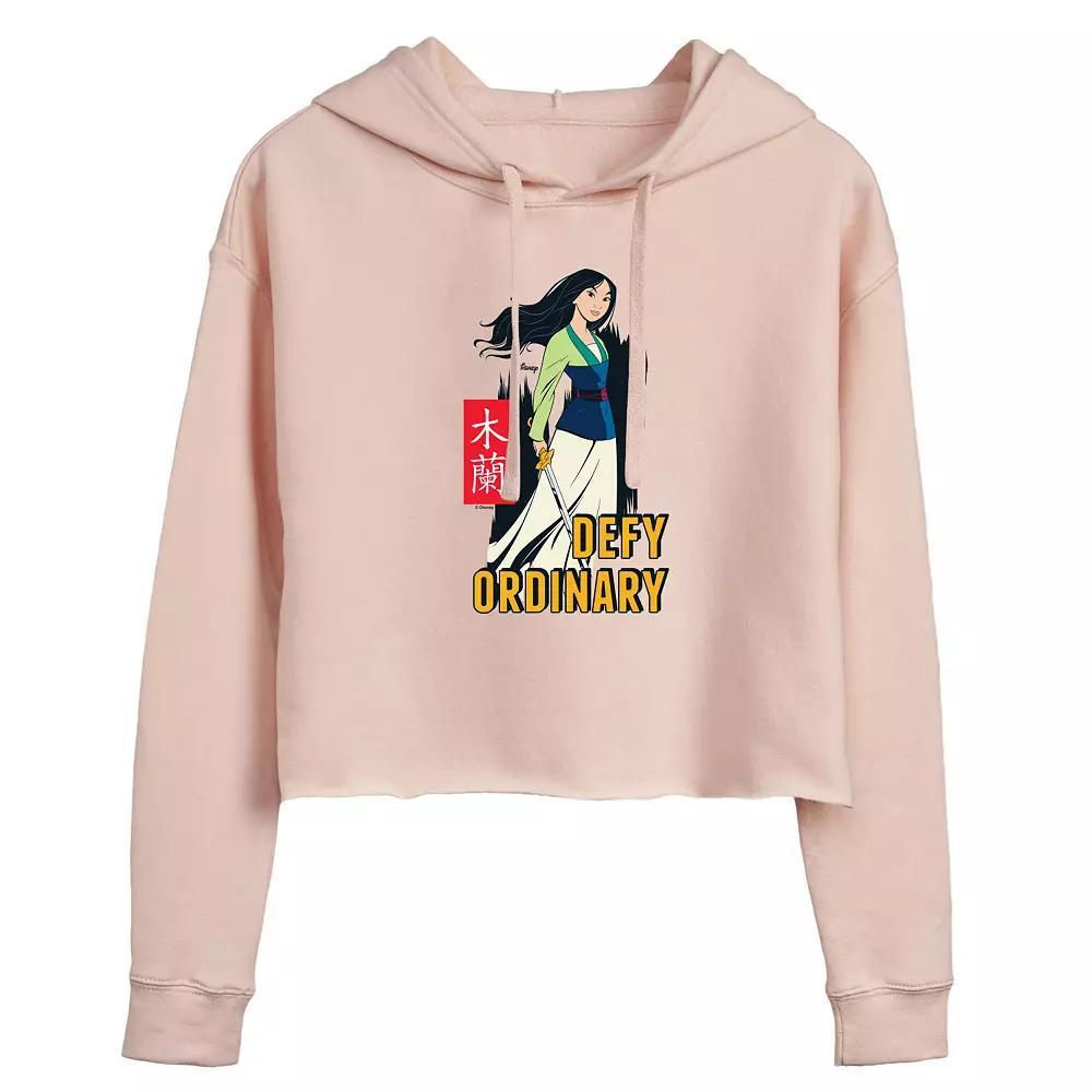 Disneys Mulan Womens Defy Ordinary Cropped Hoodie, Girls Product Image