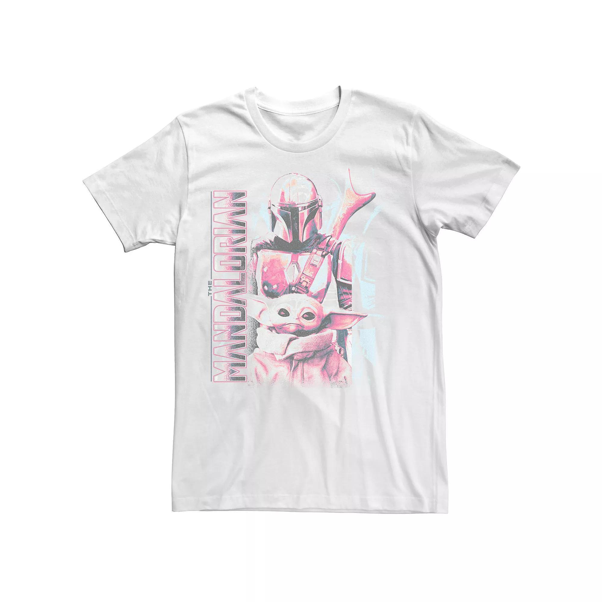 Men's The Mandalorian Baby Yoda And Djarin Tee, Size: XXL, White Product Image