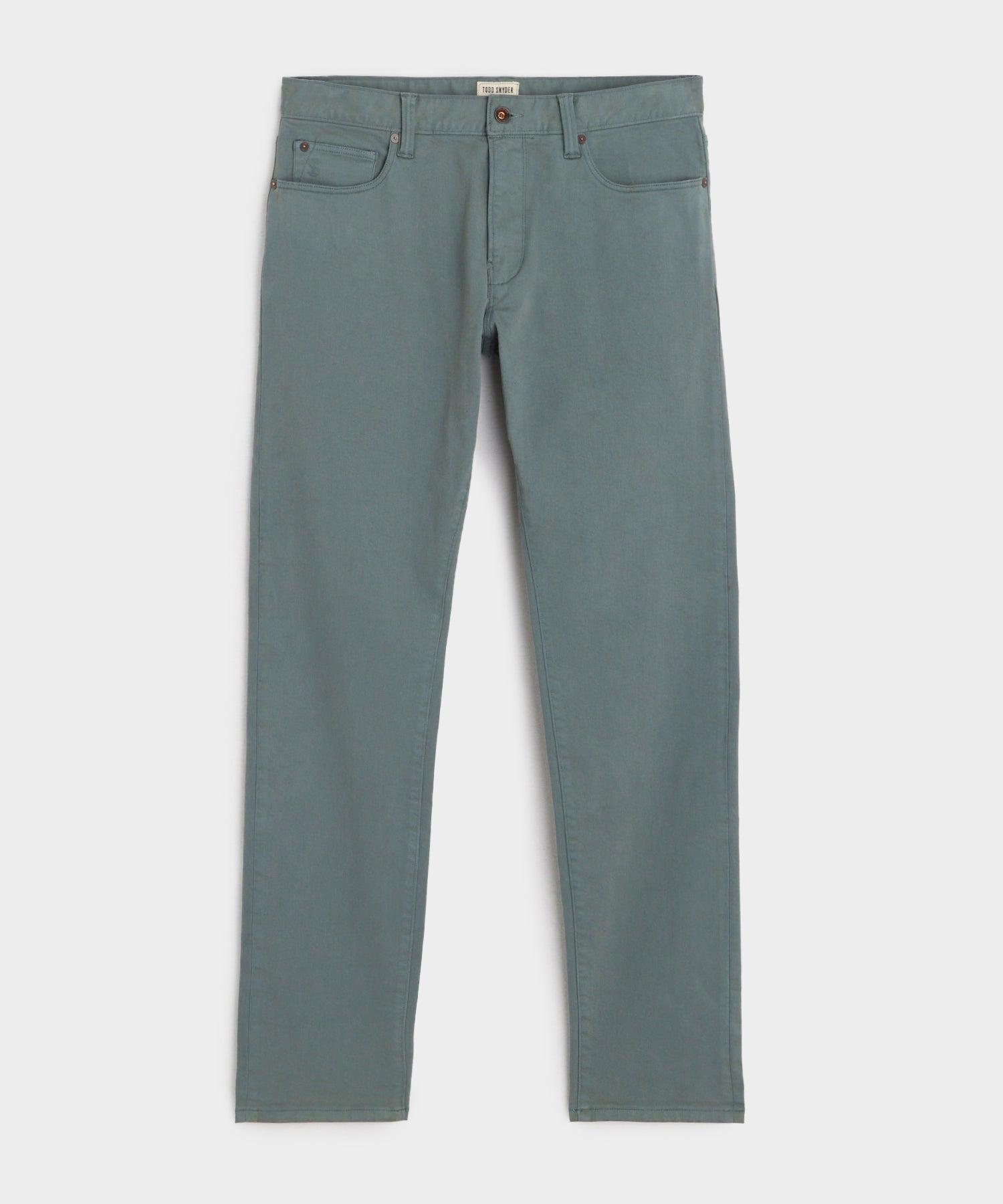 Slim Fit 5-Pocket Chino in Green Pewter Product Image