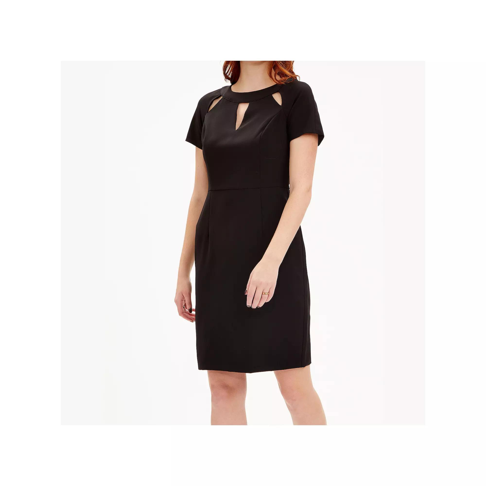 Women's Focus By Shani Keyhole Cutout Crepe Dress, Size: 2, Black Product Image