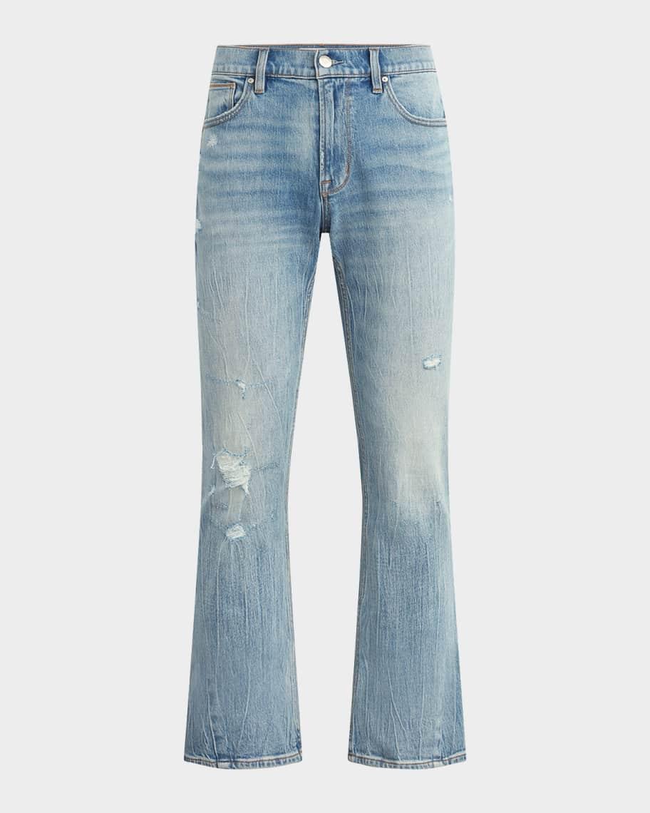 Hudson Walker Kick Flare Distressed Jeans in Resort Blue Product Image