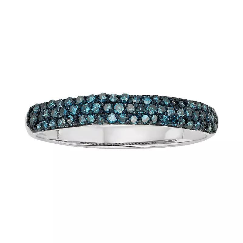 Jewelexcess Sterling Silver 1/4-ct. T.W. Blue Diamond Ring, Women's, Size: 7 Product Image