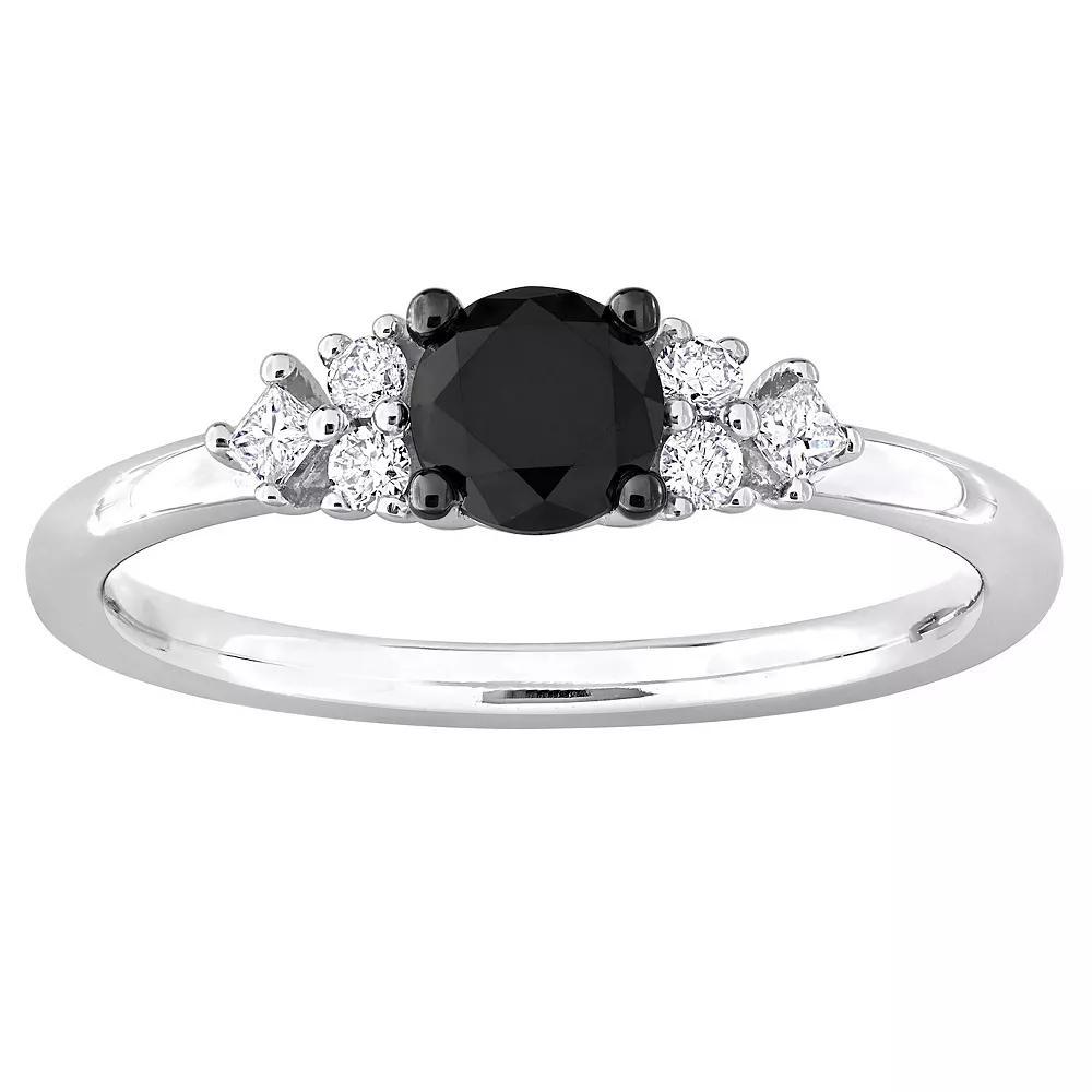 Stella Grace 14k White Gold 5/8 Carat T.W. Black & White Diamond Engagement Ring, Women's, Size: 7.50 Product Image