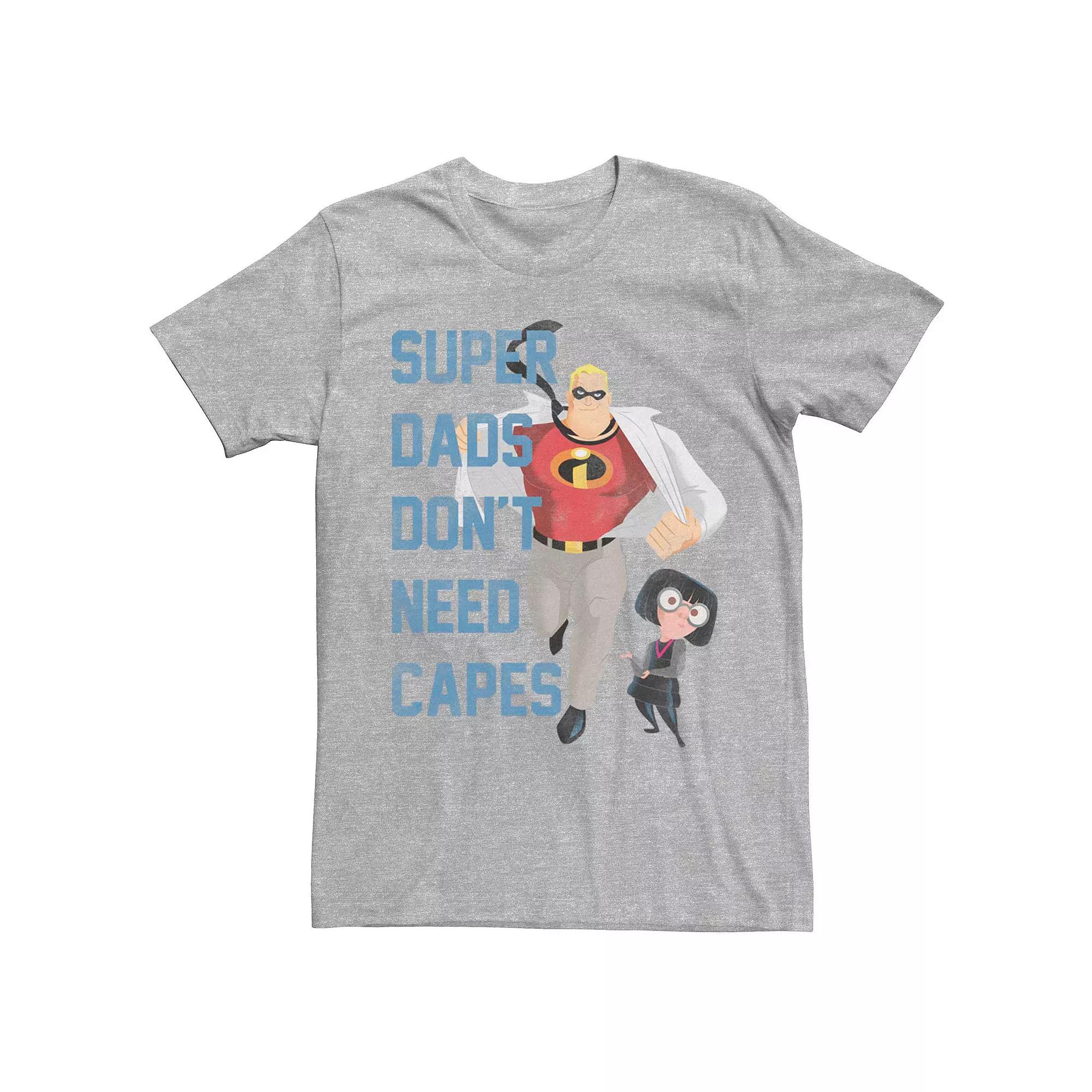 Mens Disney Pixar Incredibles Dont Need Capes Graphic Tee Grey Product Image