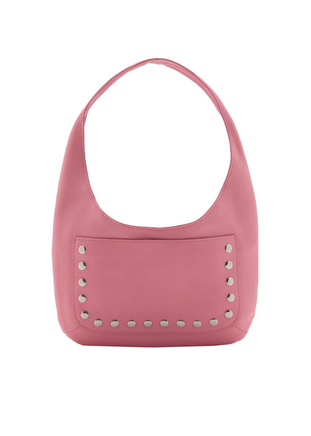 Stud leather bag - Women | MANGO USA Product Image