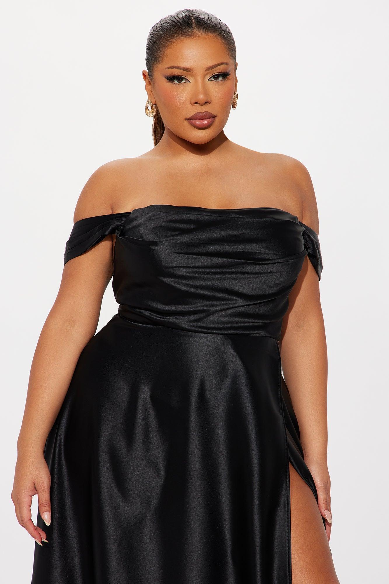 Rosalee Satin Gown - Black Product Image