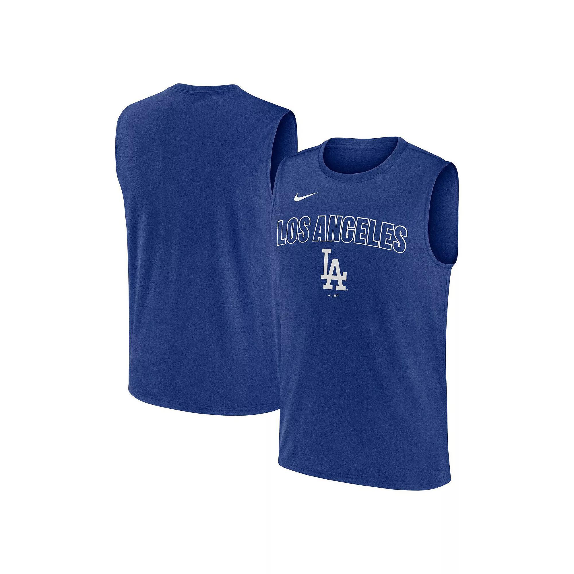 Men's Nike Royal Los Angeles Dodgers Knockout Performance Muscle Tank Top, Size: Large, Blue Product Image