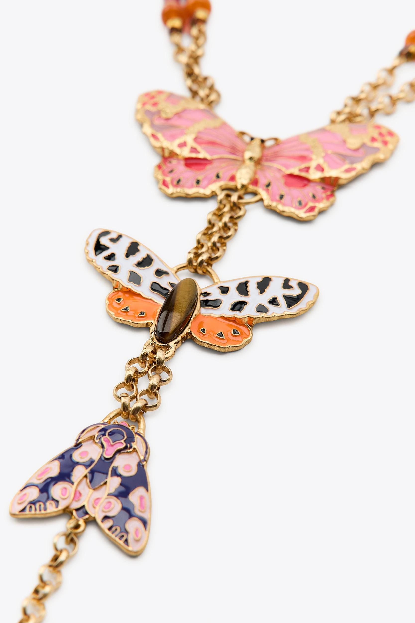 BEADED BUTTERFLY NECKLACE Product Image
