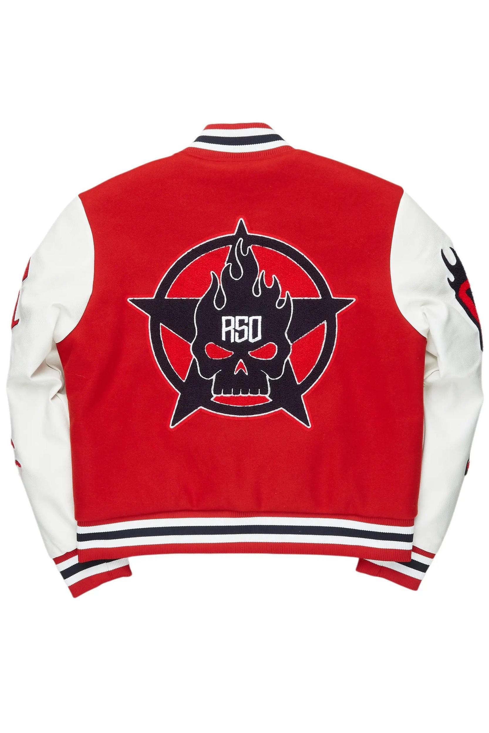 Sherniqua Red Oversized Varsity Jacket Female Product Image