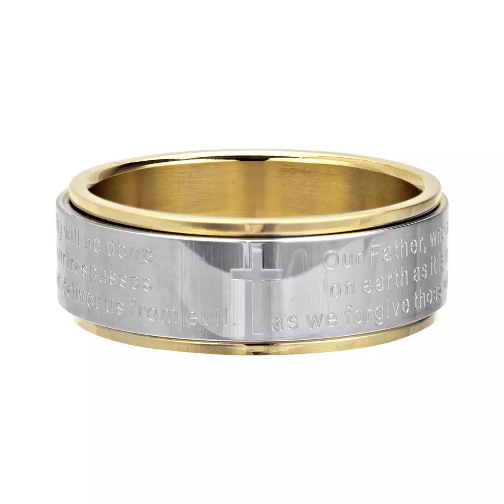 Men's Center Lord's Prayer Spinner Ring, Size: 9, Two Tone Product Image