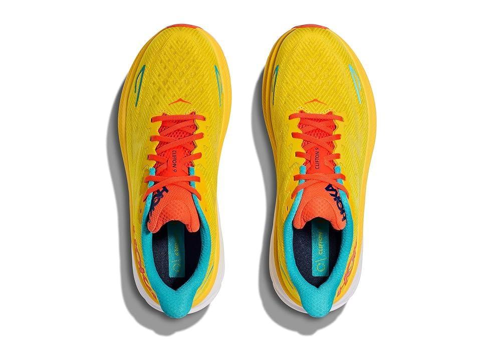 Hoka Men's Clifton 9 (Passion Fruit/Maize) Men's Shoes Product Image