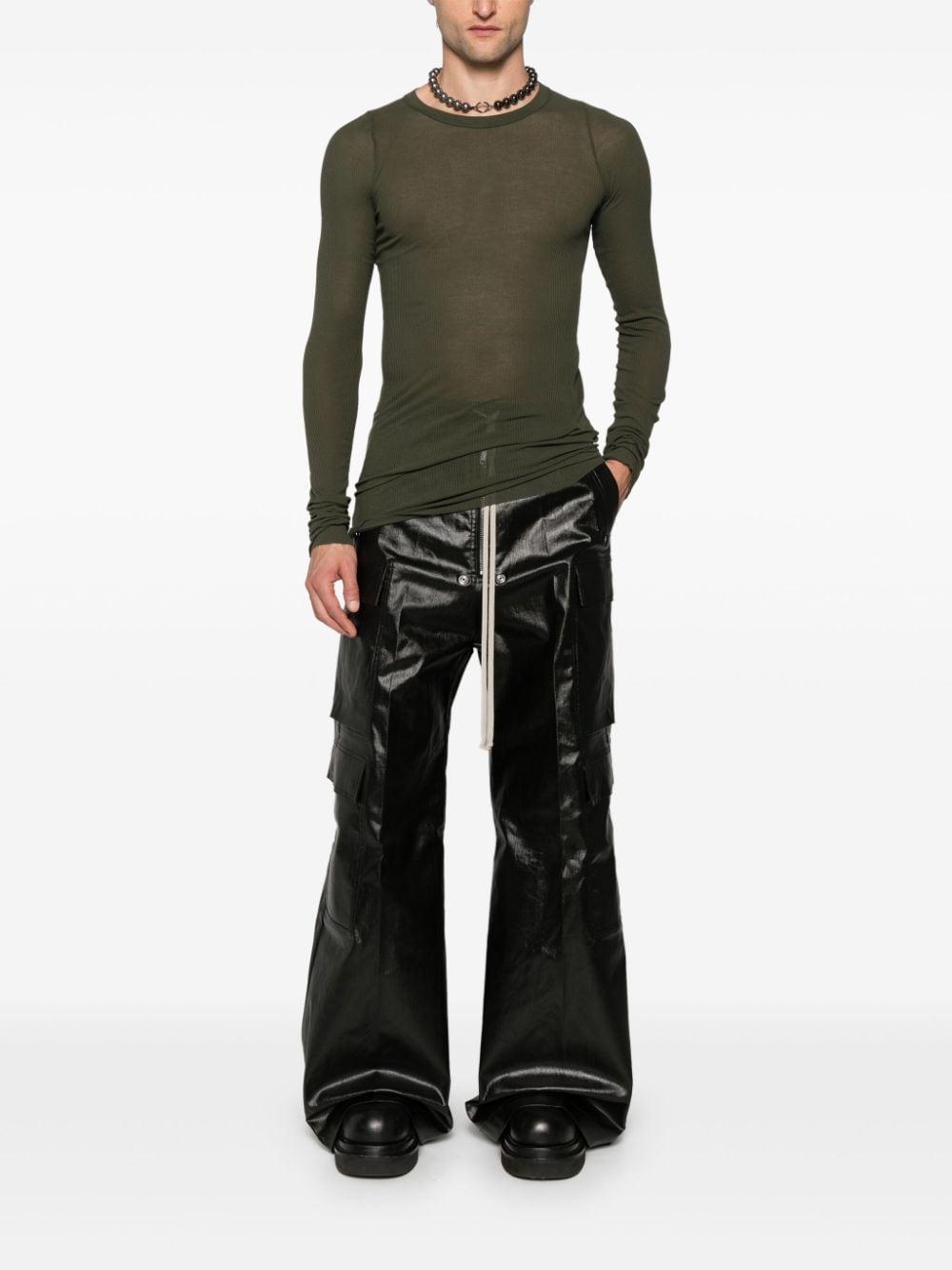 Rib Fine-ribbed T-shirt In Green Product Image
