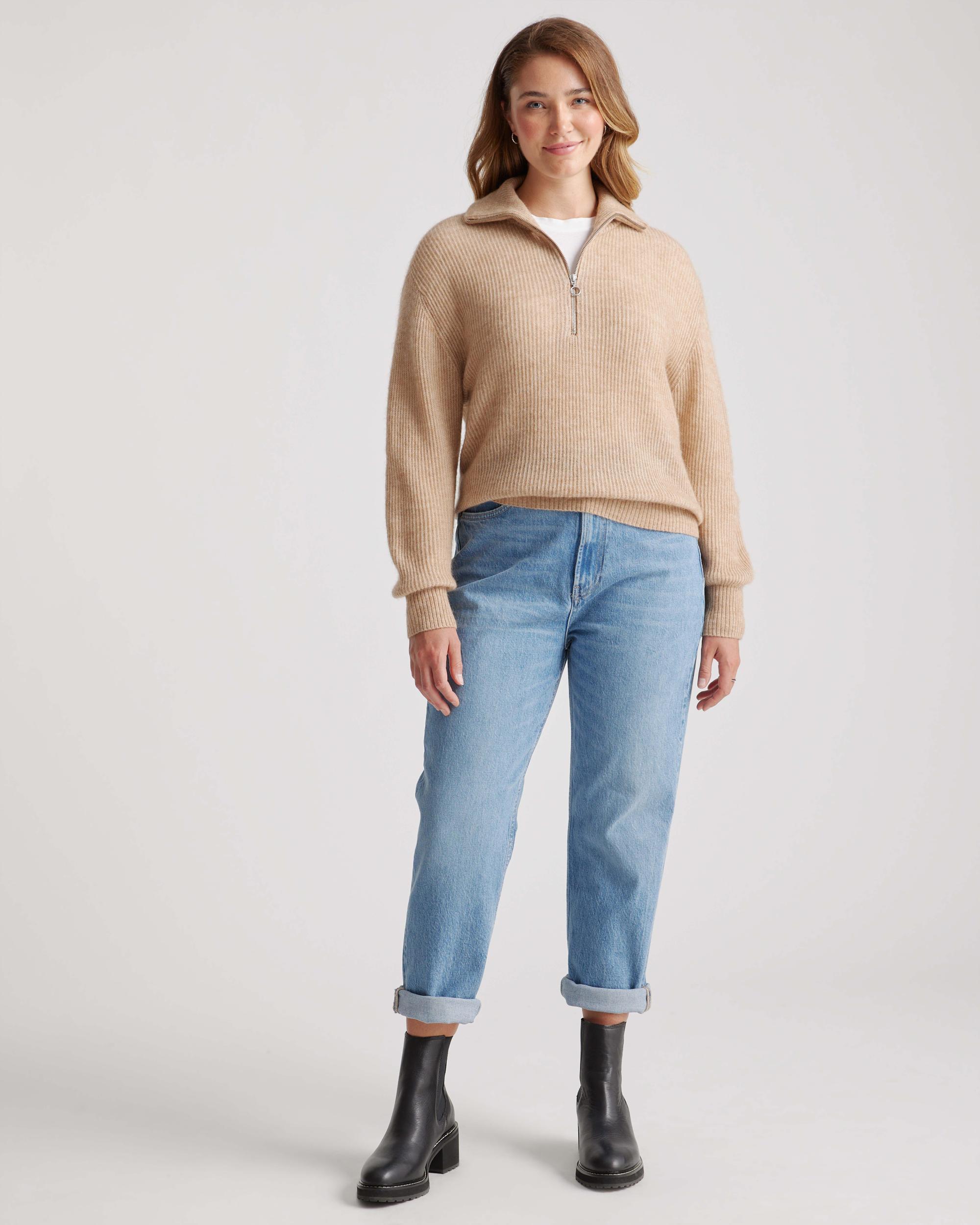 Quince | Women's Baby Alpaca-Wool Quarter Zip Sweaters Product Image