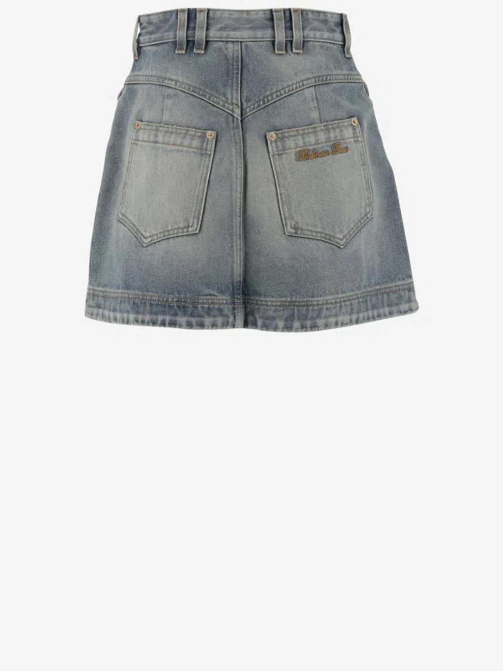 Denim Mini Skirt In Blue Product Image