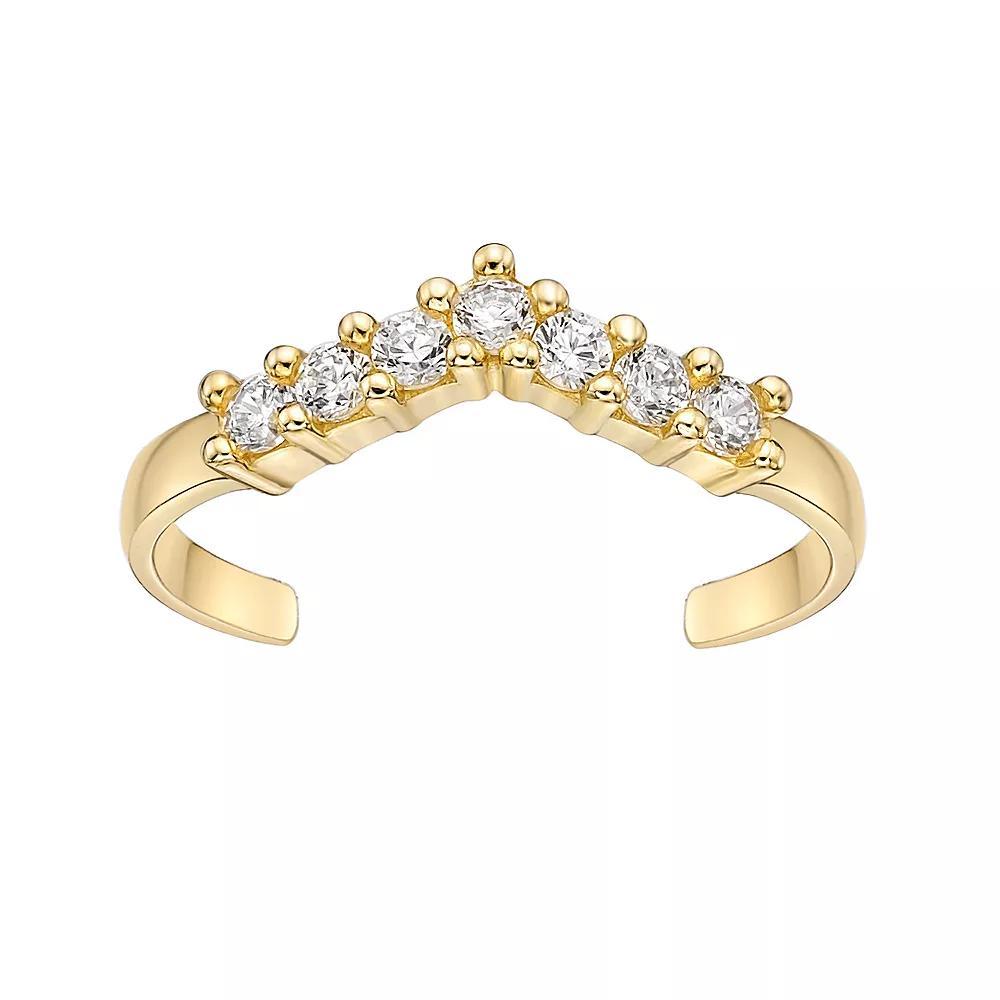 Lila Moon 10k Gold Cubic Zirconia Adjustable Toe Ring, Women's, 14k Gold Product Image