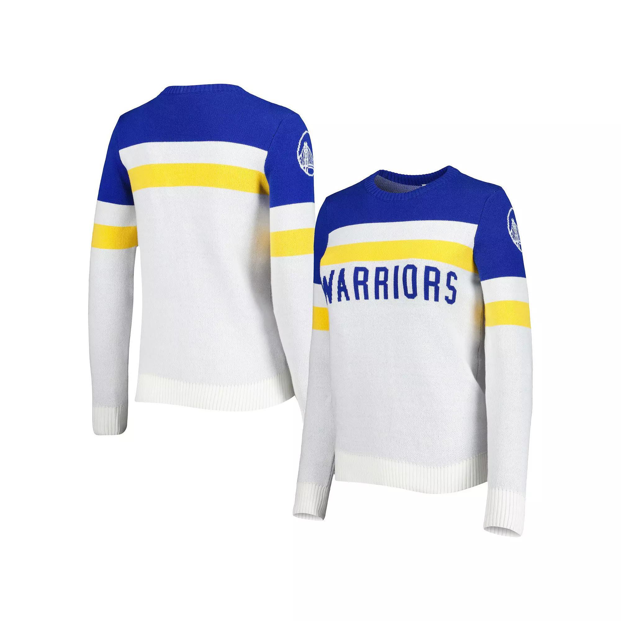 Women's Lusso Royal/Cream Golden State Warriors Dominique Pullover Sweater, Size: Large, Blue Product Image
